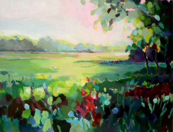 ulrikebahl-malerei-Wiese-Morgensonne